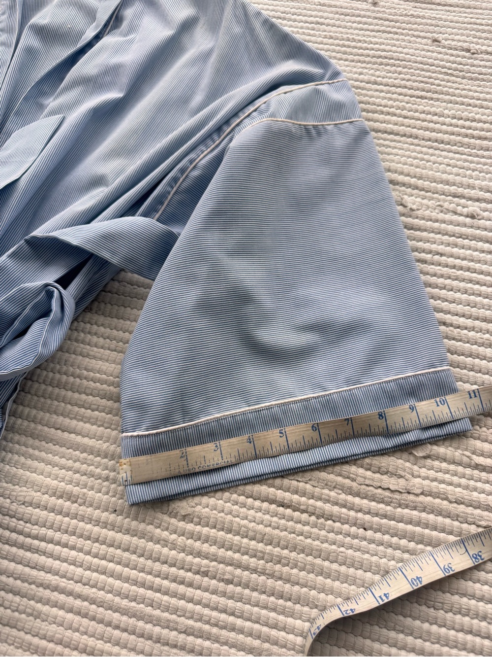 Vintage Pierre Cardin Blue Stripe Robe Duster Kimono Lounge Coverup OS - Picture 8 of 14